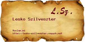 Lesko Szilveszter névjegykártya